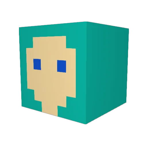 MarioMilas Minecraft avatar head, 3D render