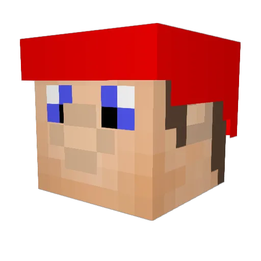 MarioSketch Minecraft avatar head, 3D render