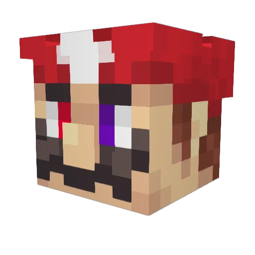 Mariol0 Minecraft avatar head, 3D render