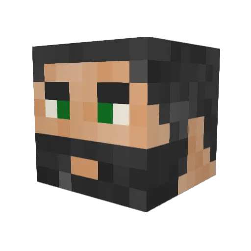 Mariomon Minecraft avatar head, 3D render