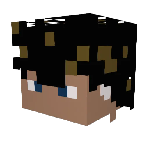 Mariomusu Minecraft avatar head, 3D render