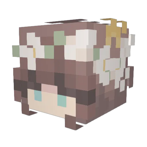 Marion3tte Minecraft avatar head, 3D render