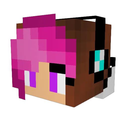 MarionaRex Minecraft avatar head, 3D render