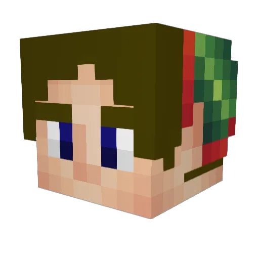 Mariowott Minecraft avatar head, 3D render