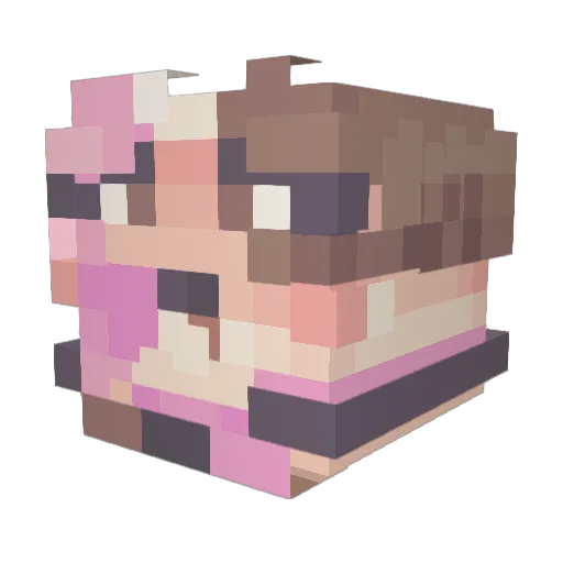 Maripolitan Minecraft avatar head, 3D render