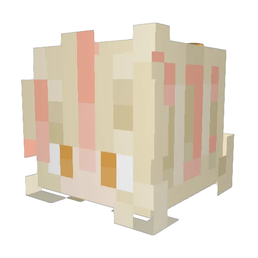 Marironic Minecraft avatar head, 3D render