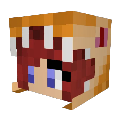 Marishmello Minecraft avatar head, 3D render