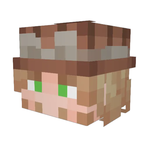 Maritowo Minecraft avatar head, 3D render