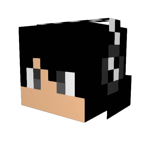 Maritsume Minecraft avatar head, 3D render