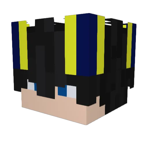 MariusWhite Minecraft avatar head, 3D render