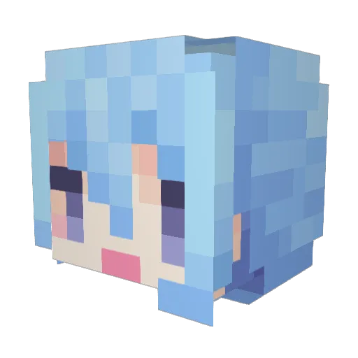Mariya0 Minecraft avatar head, 3D render
