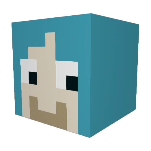 Marjy Minecraft avatar head, 3D render