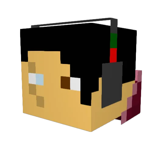 MarkLMerah Minecraft avatar head, 3D render