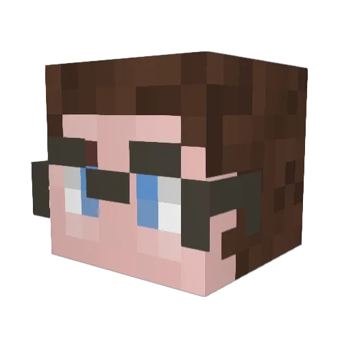MarkNook Minecraft avatar head, 3D render