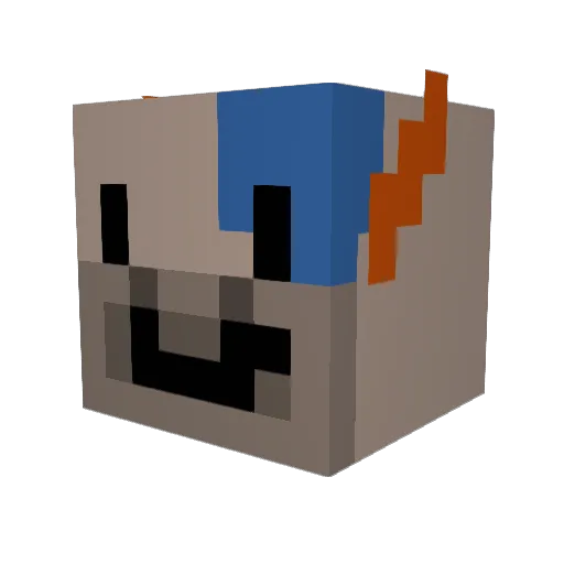 MarkTomate Minecraft avatar head, 3D render