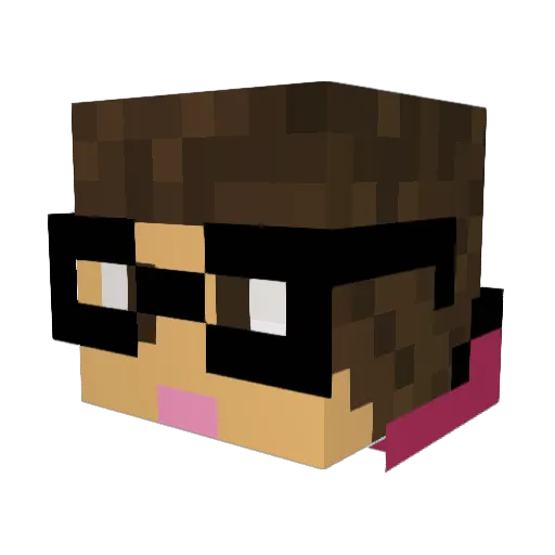 MarkVP22 Minecraft avatar head, 3D render