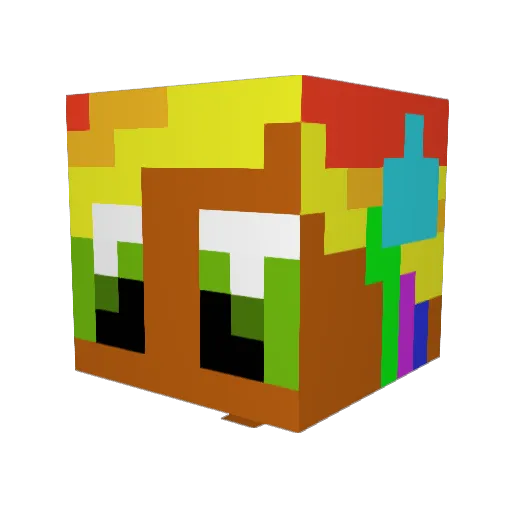 MarkenPony Minecraft avatar head, 3D render