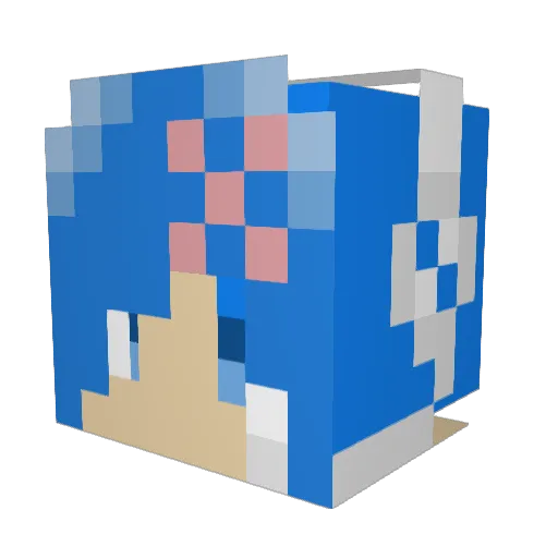 MarketaRaketa Minecraft avatar head, 3D render