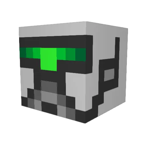 Markobot Minecraft avatar head, 3D render