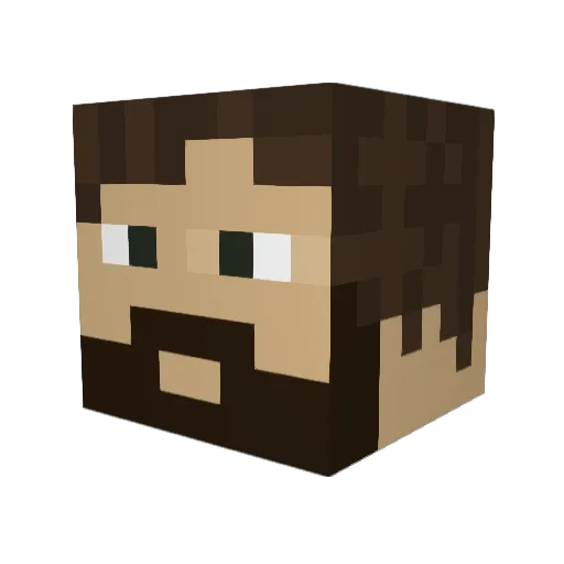 Markutze Minecraft avatar head, 3D render
