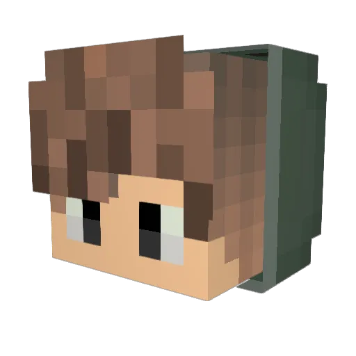 MarkyLUL Minecraft avatar head, 3D render
