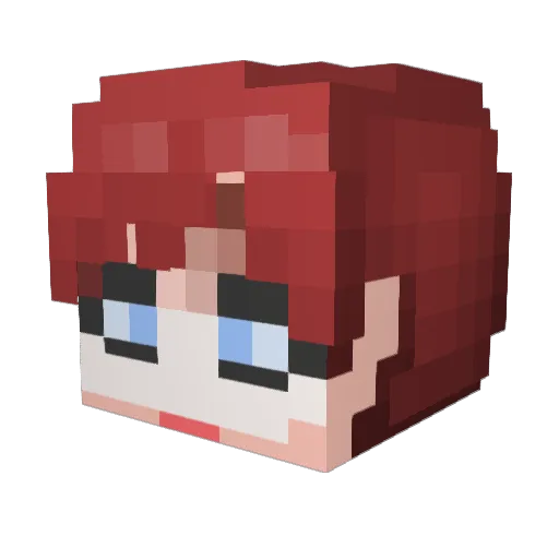 Marlam Minecraft avatar head, 3D render