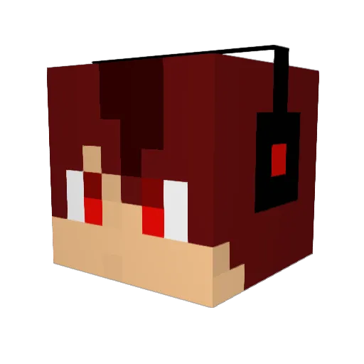Marlequins Minecraft avatar head, 3D render