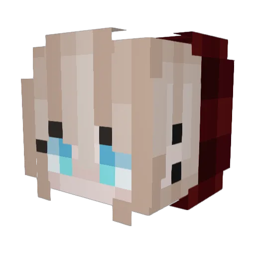 Marlet Minecraft avatar head, 3D render