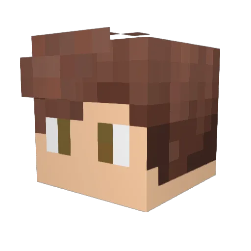 Marlnus Minecraft avatar head, 3D render
