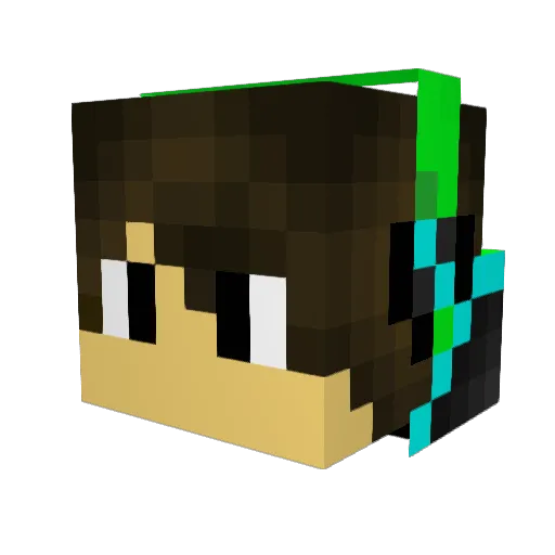 MarlomRafael Minecraft avatar head, 3D render