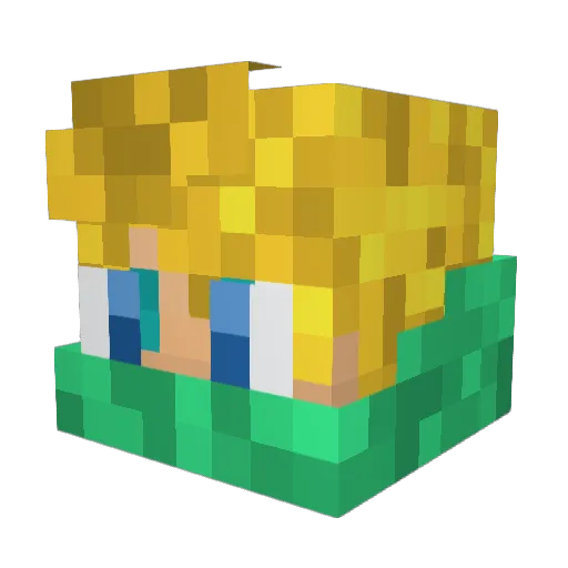 Marloo_ Minecraft avatar head, 3D render