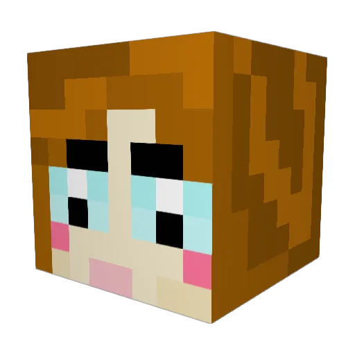 Marlootje Minecraft avatar head, 3D render