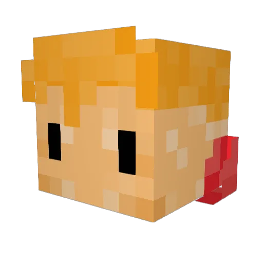 Maro_craft Minecraft avatar head, 3D render