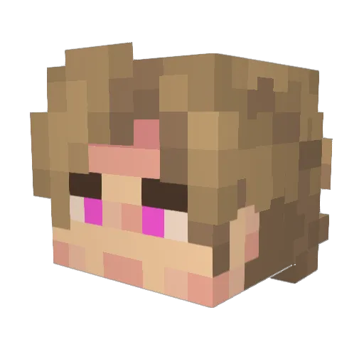 Marongo Minecraft avatar head, 3D render