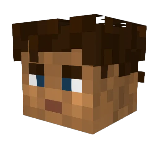 Maroo Minecraft avatar head, 3D render