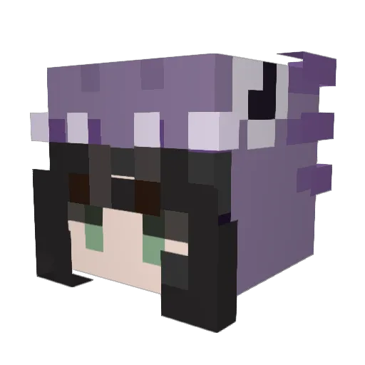 Maroya_ Minecraft avatar head, 3D render
