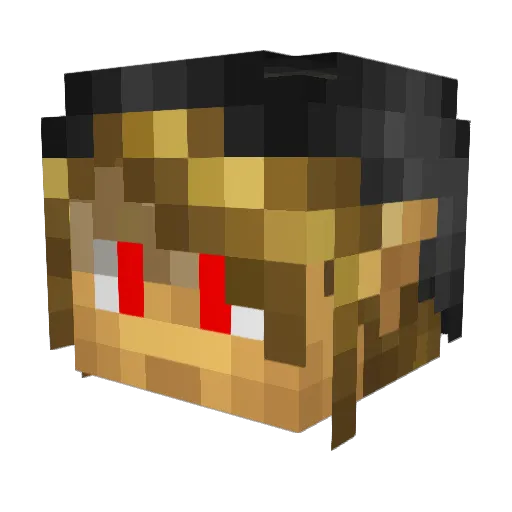 MarrisPizza Minecraft avatar head, 3D render