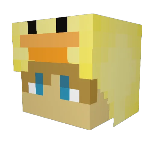 Marrlo Minecraft avatar head, 3D render