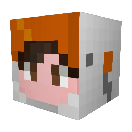 MarsCurses Minecraft avatar head, 3D render