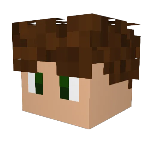 MarsUchiha Minecraft avatar head, 3D render