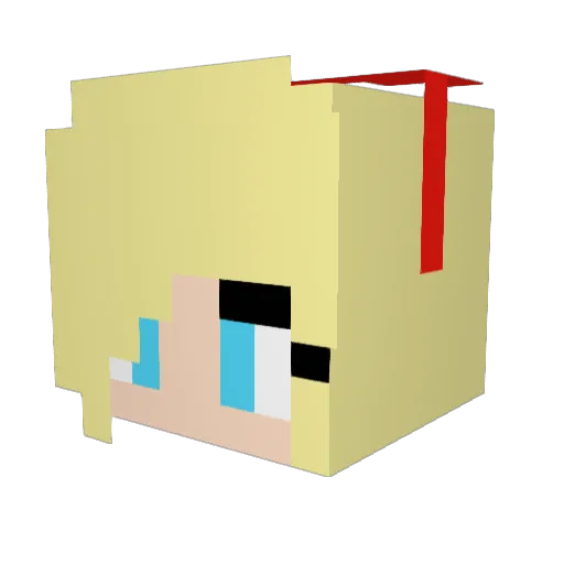 MarshMeller Minecraft avatar head, 3D render