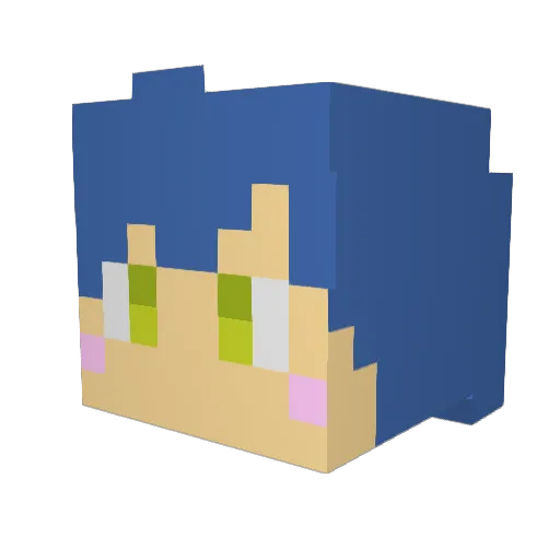 MarshalChamomile Minecraft avatar head, 3D render