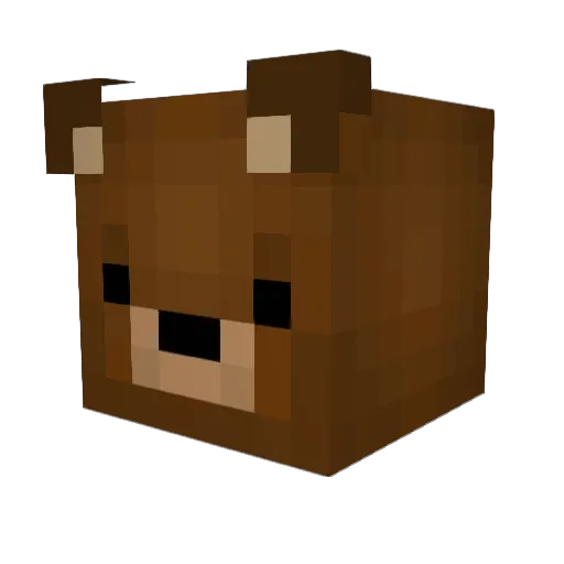 MarshallTheBear Minecraft avatar head, 3D render