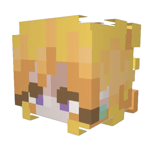 Marshely Minecraft avatar head, 3D render