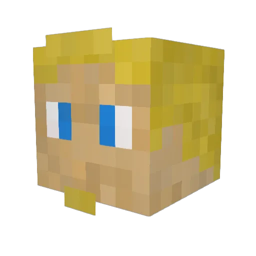 MarshiB Minecraft avatar head, 3D render