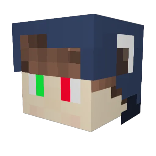 MarsiBoy Minecraft avatar head, 3D render