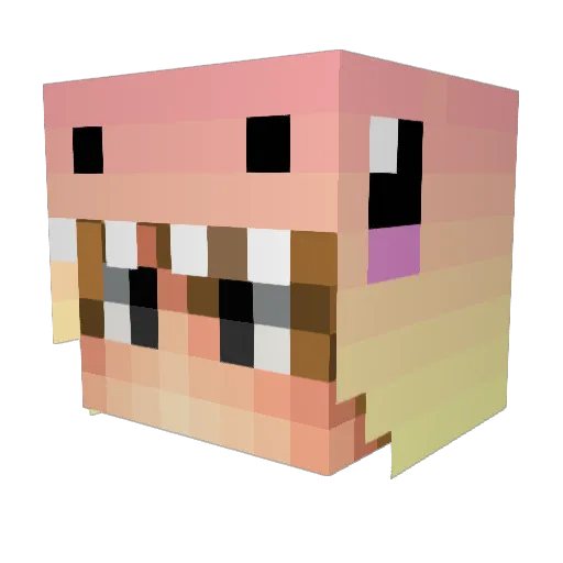 Marsmoos Minecraft avatar head, 3D render