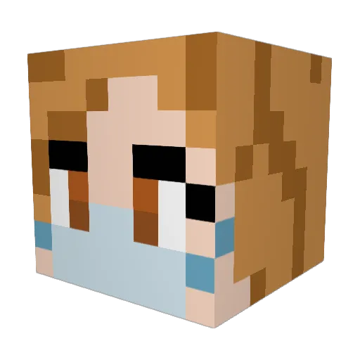 Marsoup07 Minecraft avatar head, 3D render