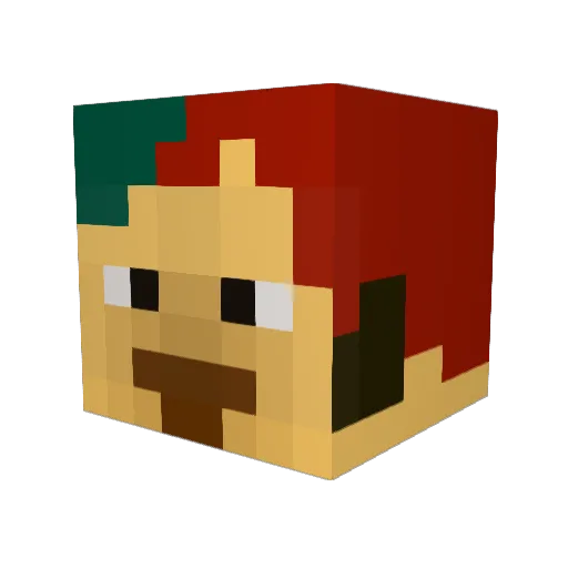 Marstrash Minecraft avatar head, 3D render
