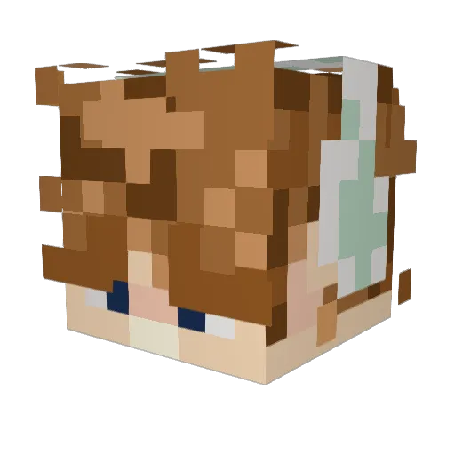 MarsyBar Minecraft avatar head, 3D render